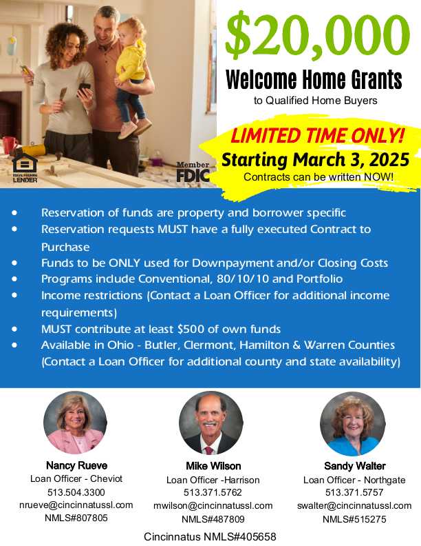 $20,000 Welcome Home Grant Terms